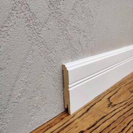 Плінтус MDF RAL 9003 Білий 80х12х2000 мм. MDF-LF01 фото
