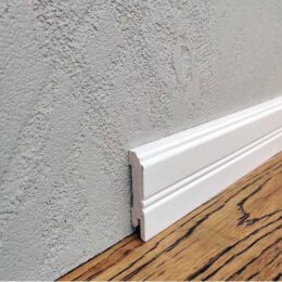 Плінтус MDF RAL 9003 Білий 60х12х2000 мм. MDF-LF02 фото