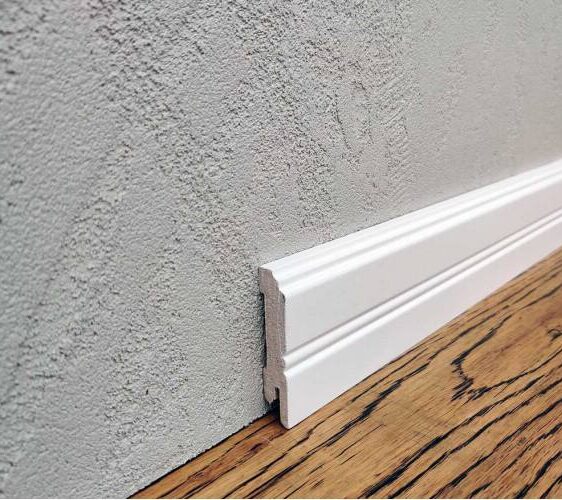 Плінтус MDF RAL 9003 Білий 60х12х2000 мм. MDF-LF02