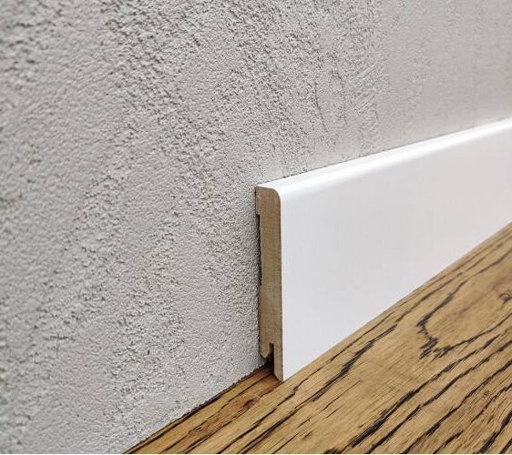Плінтус MDF RAL 9003 Білий 80х12х2000 мм. MDF-М80